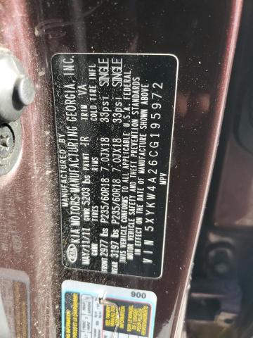 Photo 12 VIN: 5XYKW4A26CG195972 - KIA SORENTO SX 