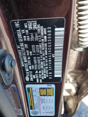 Photo 12 VIN: 5XYKW4A26DG339683 - KIA SORENTO SX 