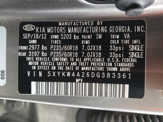 Photo 9 VIN: 5XYKW4A26DG383361 - KIA SORENTO SX 