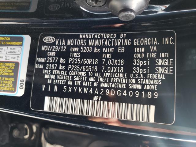 Photo 9 VIN: 5XYKW4A29DG409189 - KIA SORENTO SX 