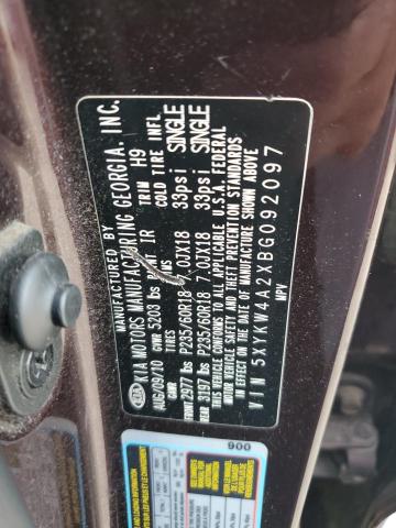 Photo 12 VIN: 5XYKW4A2XBG092097 - KIA SORENTO 