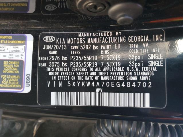 Photo 12 VIN: 5XYKW4A70EG484702 - KIA SORENTO SX 