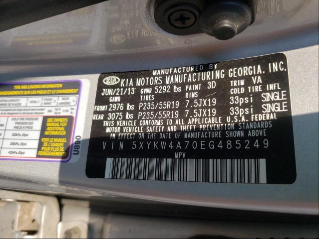 Photo 9 VIN: 5XYKW4A70EG485249 - KIA SORENTO SX 