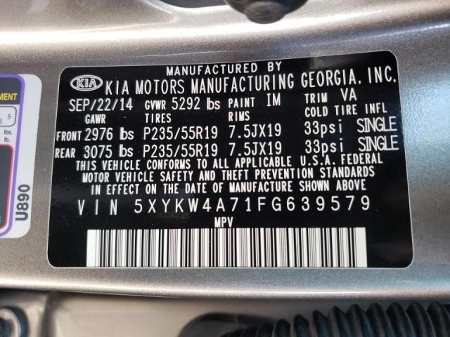 Photo 9 VIN: 5XYKW4A71FG639579 - KIA SORENTO SX 