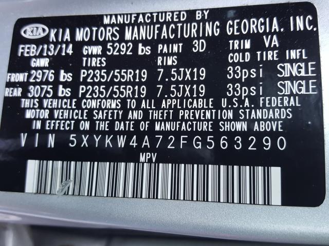 Photo 9 VIN: 5XYKW4A72FG563290 - KIA SORENTO 