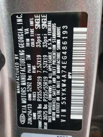 Photo 12 VIN: 5XYKW4A74EG486193 - KIA SORENTO SX 