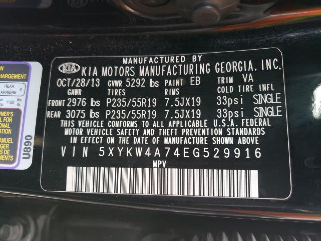 Photo 9 VIN: 5XYKW4A74EG529916 - KIA SORENTO SX 