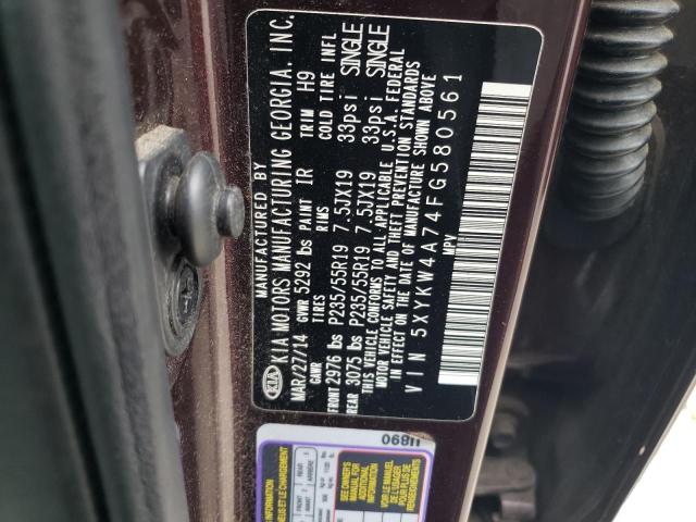 Photo 12 VIN: 5XYKW4A74FG580561 - KIA SORENTO SX 