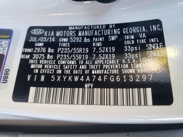 Photo 9 VIN: 5XYKW4A74FG613297 - KIA SORENTO SX 