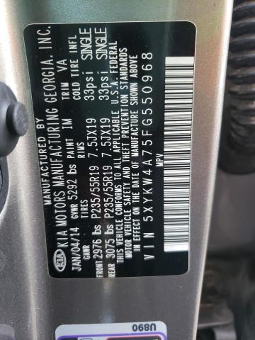 Photo 9 VIN: 5XYKW4A75FG550968 - KIA SORENTO SX 