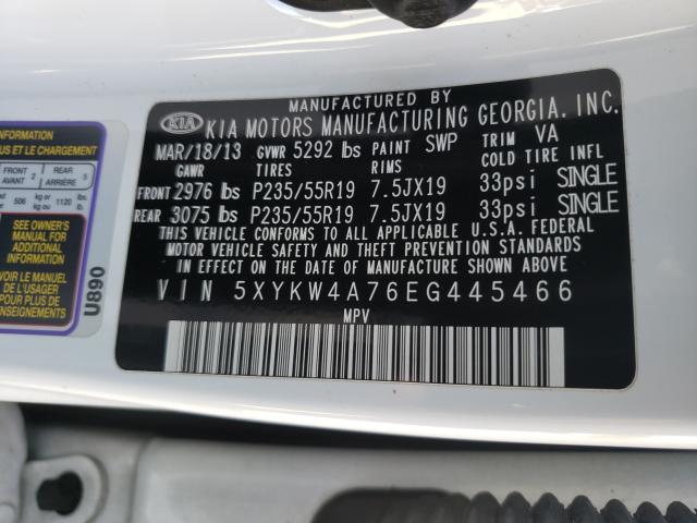 Photo 9 VIN: 5XYKW4A76EG445466 - KIA SORENTO SX 