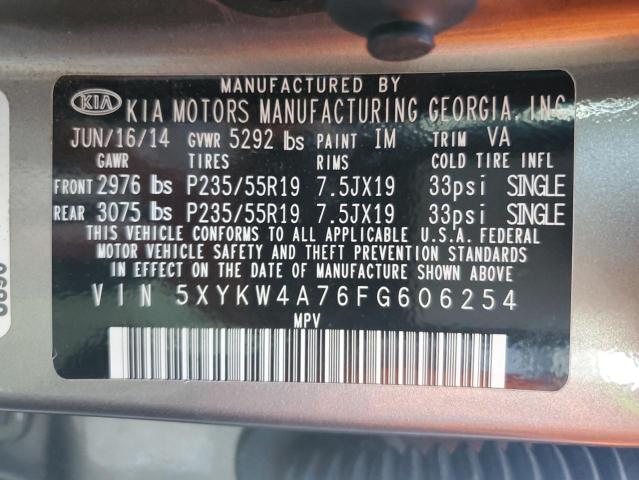 Photo 12 VIN: 5XYKW4A76FG606254 - KIA SORENTO 