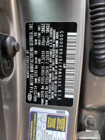 Photo 9 VIN: 5XYKW4A76FG630005 - KIA SORENTO SX 