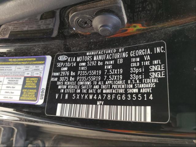 Photo 9 VIN: 5XYKW4A78FG635514 - KIA SORENTO SX 