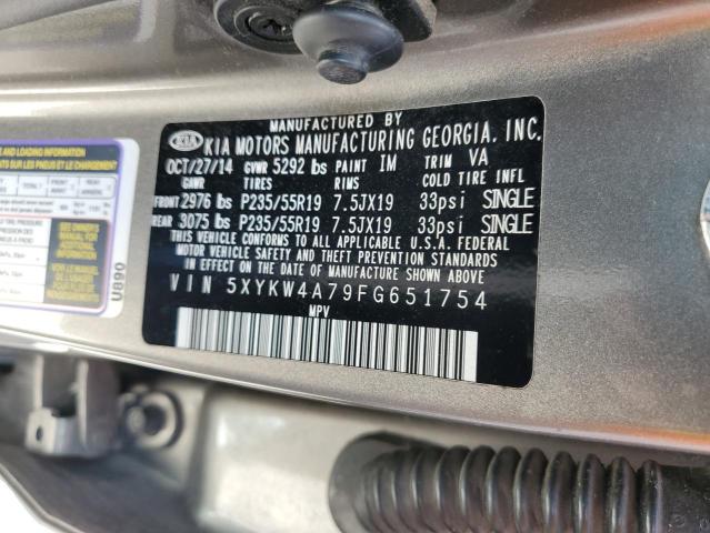 Photo 9 VIN: 5XYKW4A79FG651754 - KIA SORENTO SX 