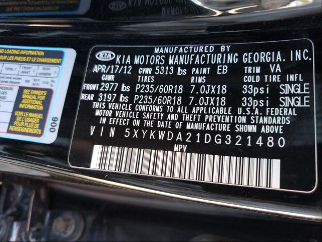 Photo 9 VIN: 5XYKWDA21DG321480 - KIA SORENTO SX 