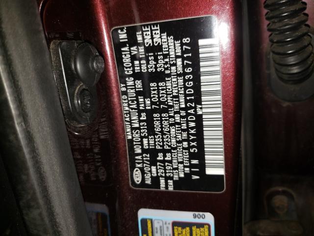 Photo 9 VIN: 5XYKWDA21DG367178 - KIA SORENTO SX 