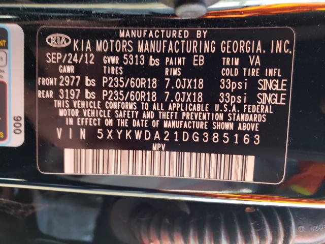 Photo 9 VIN: 5XYKWDA21DG385163 - KIA SORENTO SX 