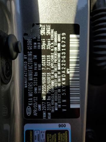 Photo 9 VIN: 5XYKWDA22DG316739 - KIA SORENTO SX 