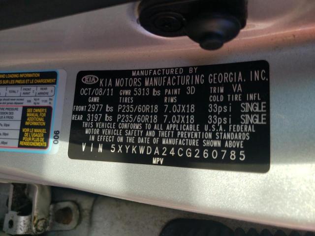 Photo 9 VIN: 5XYKWDA24CG260785 - KIA SORENTO SX 