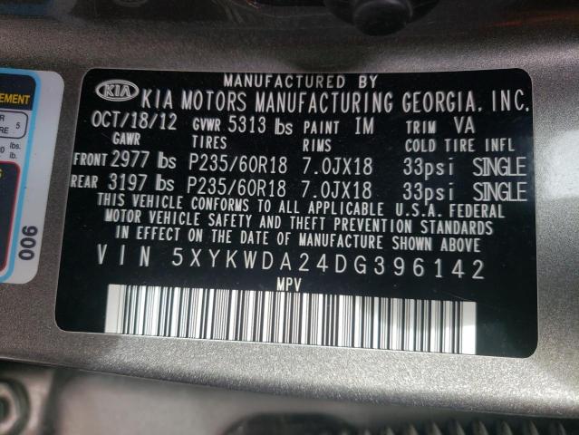 Photo 12 VIN: 5XYKWDA24DG396142 - KIA SORENTO SX 