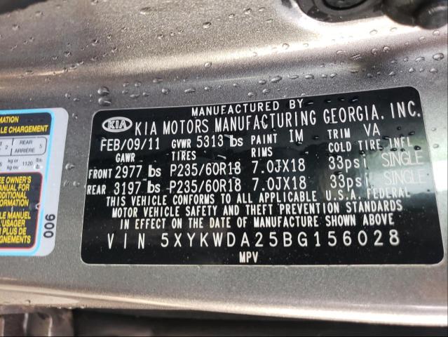 Photo 9 VIN: 5XYKWDA25BG156028 - KIA SORENTO SX 