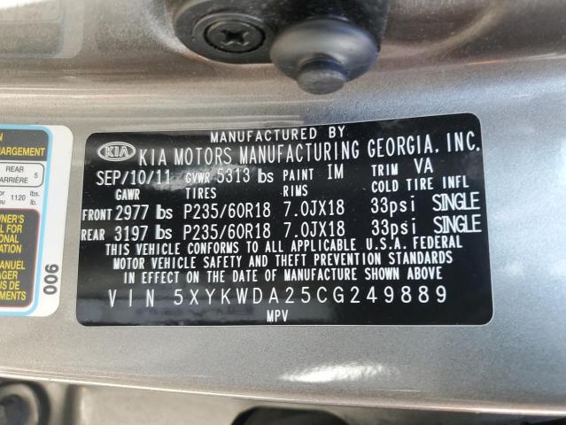 Photo 12 VIN: 5XYKWDA25CG249889 - KIA SORENTO SX 