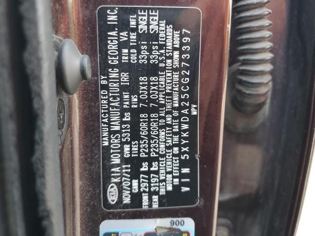 Photo 12 VIN: 5XYKWDA25CG273397 - KIA SORENTO SX 