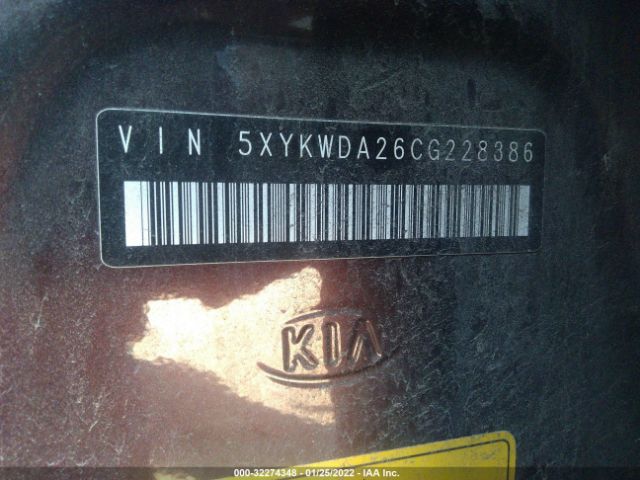 Photo 8 VIN: 5XYKWDA26CG228386 - KIA SORENTO 