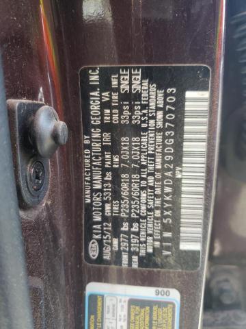 Photo 9 VIN: 5XYKWDA29DG370703 - KIA SORENTO SX 