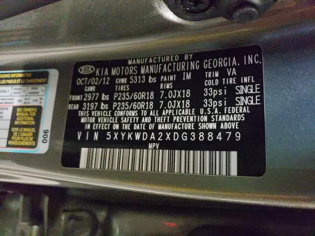 Photo 9 VIN: 5XYKWDA2XDG388479 - KIA SORENTO SX 