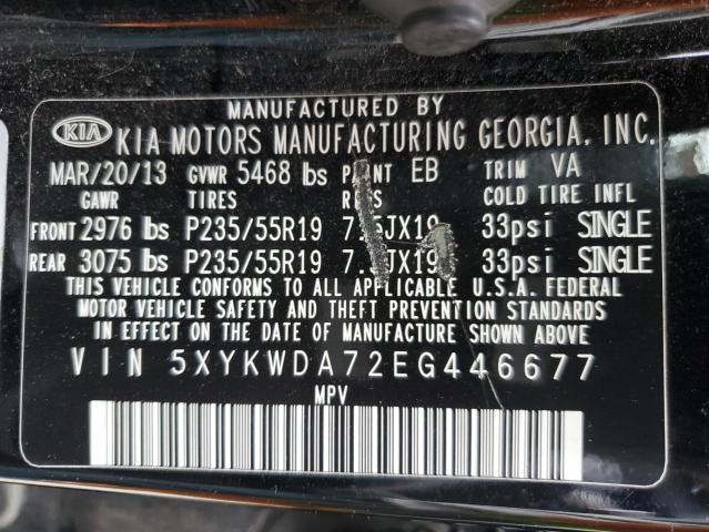 Photo 12 VIN: 5XYKWDA72EG446677 - KIA SORENTO 