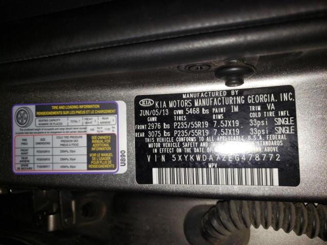 Photo 9 VIN: 5XYKWDA72EG478772 - KIA SORENTO SX 