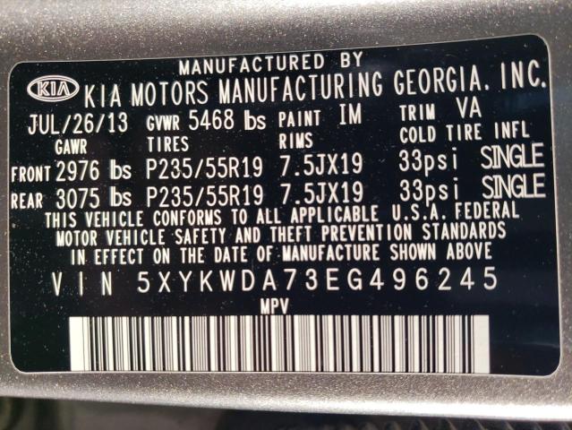 Photo 12 VIN: 5XYKWDA73EG496245 - KIA SORENTO SX 