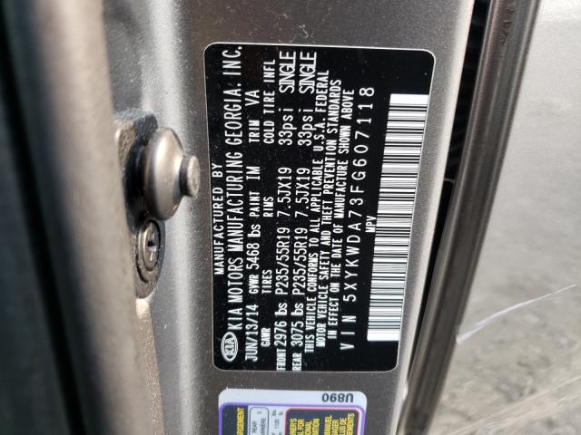 Photo 9 VIN: 5XYKWDA73FG607118 - KIA SORENTO SX 