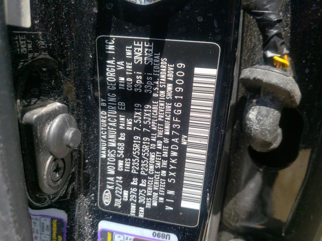 Photo 9 VIN: 5XYKWDA73FG619009 - KIA SORENTO 