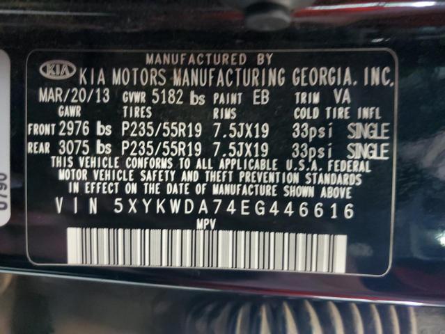 Photo 12 VIN: 5XYKWDA74EG446616 - KIA SORENTO SX 