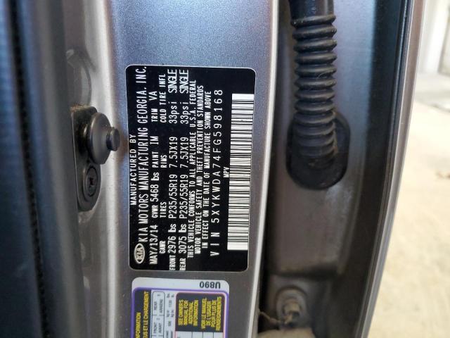 Photo 12 VIN: 5XYKWDA74FG598168 - KIA SORENTO SX 