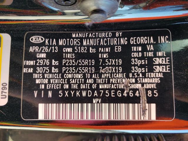 Photo 9 VIN: 5XYKWDA75EG464185 - KIA SORENTO SX 