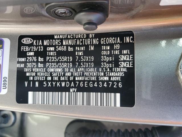 Photo 12 VIN: 5XYKWDA76EG434726 - KIA SORENTO 