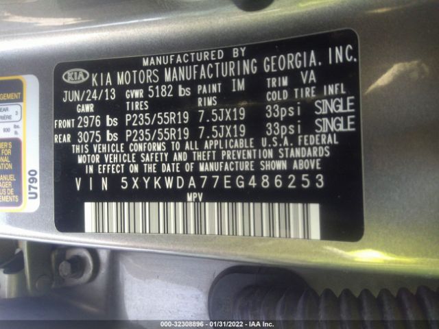 Photo 8 VIN: 5XYKWDA77EG486253 - KIA SORENTO 