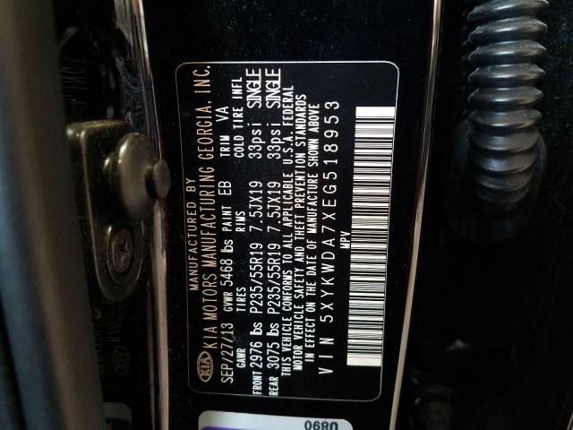 Photo 9 VIN: 5XYKWDA7XEG518953 - KIA SORENTO SX 