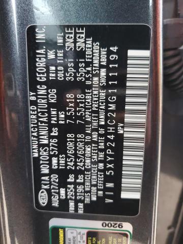 Photo 12 VIN: 5XYP24HC2MG111194 - KIA TELLURIDE 