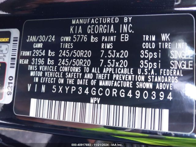 Photo 8 VIN: 5XYP34GC0RG490394 - KIA TELLURIDE 