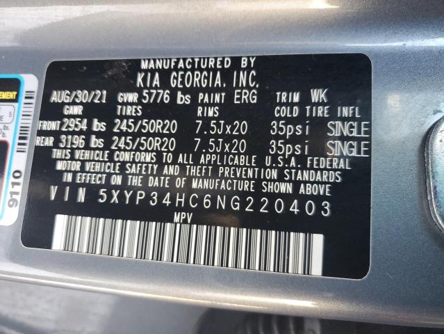 Photo 12 VIN: 5XYP34HC6NG220403 - KIA TELLURIDE 