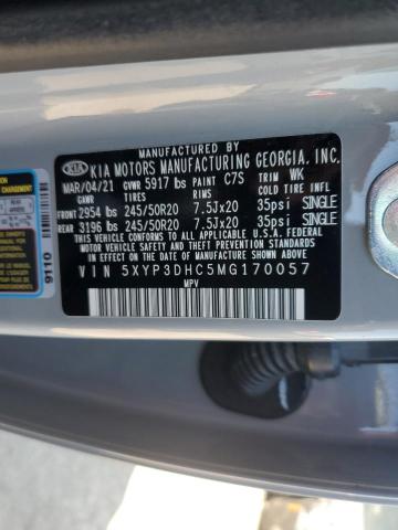 Photo 12 VIN: 5XYP3DHC5MG170057 - KIA TELLURIDE 