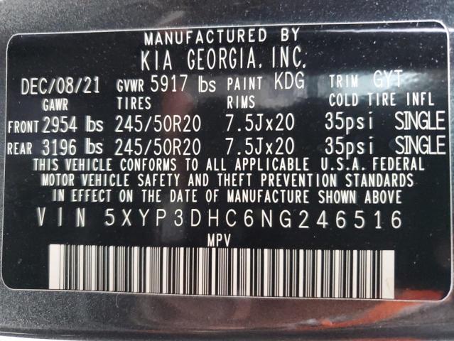 Photo 12 VIN: 5XYP3DHC6NG246516 - KIA TELLURIDE 