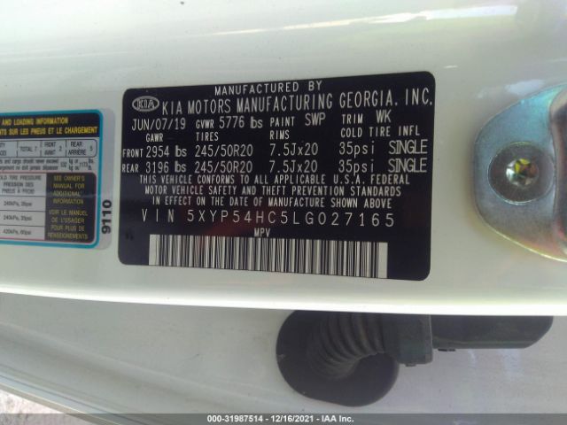 Photo 8 VIN: 5XYP54HC5LG027165 - KIA TELLURIDE 