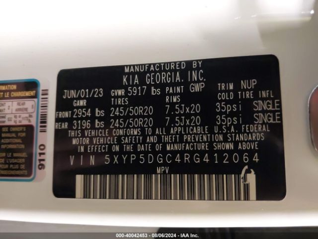 Photo 8 VIN: 5XYP5DGC4RG412064 - KIA TELLURIDE 