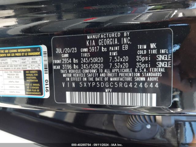 Photo 8 VIN: 5XYP5DGC5RG424644 - KIA TELLURIDE 